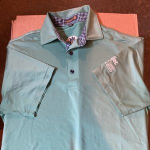 Green and Blue Peter Millar Golf Shirt